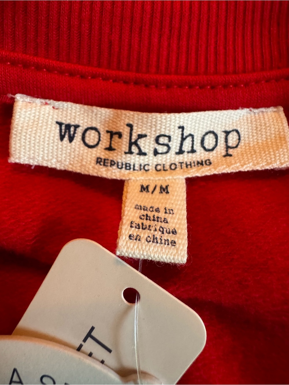 Workshop Republic Clothing Red “Merry” Crewneck Sweatshirt Medium NWT - Picture 6 of 7